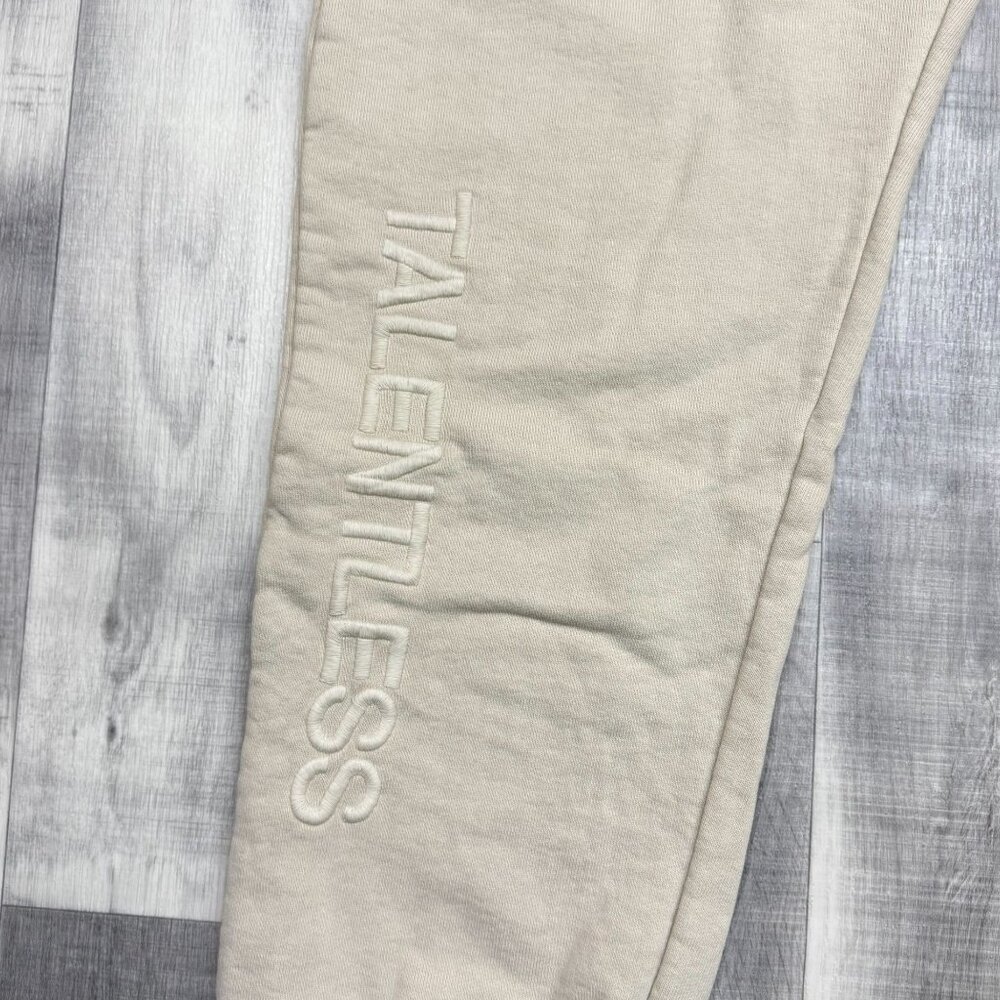 ✅Mens XL Talentless Sweatpants Embroidered Logo Ivory/Bone Joggers Streetwear - Picture 6 of 11
